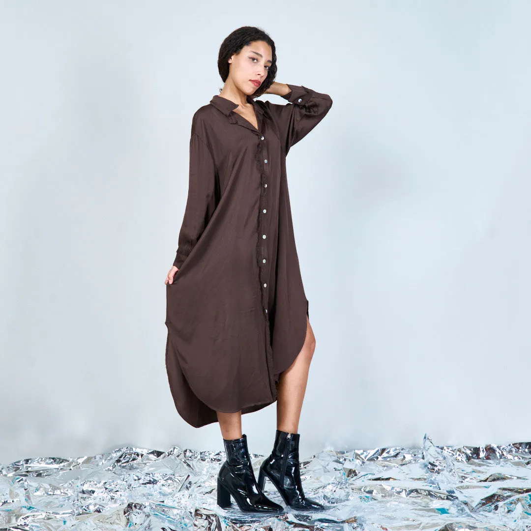 Elegant midi button-down shirt dress wholesale
