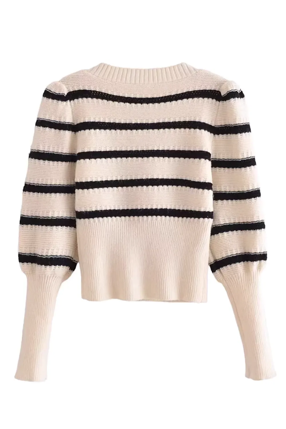 'Wendy' Square-Neck Knitted Short Sweater
